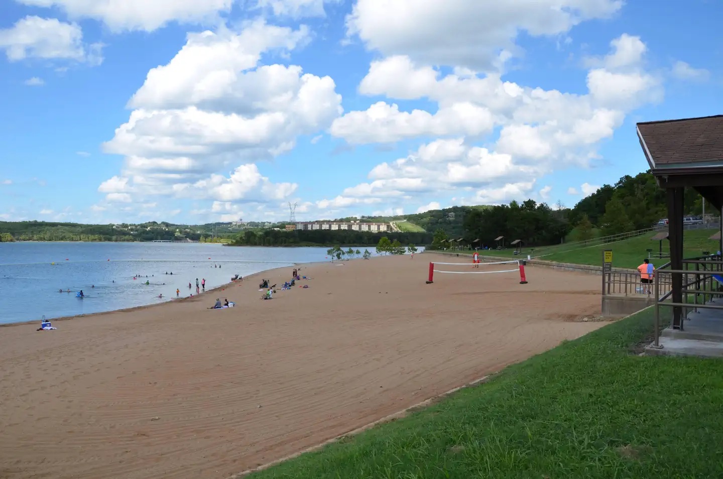The sandy swimming area at Moonshine Beach on Table Rock Lake.